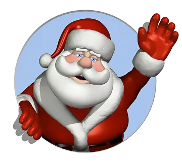 a cartoon santa claus