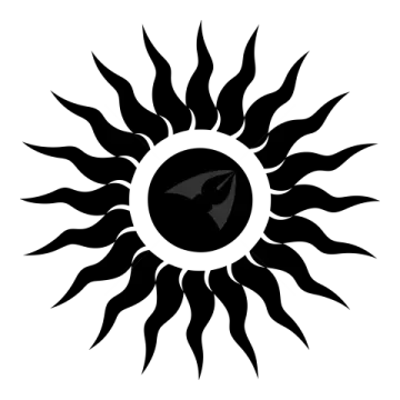 a black and white image of the sun
