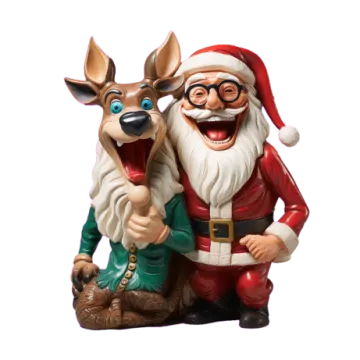 a figuri with a reindeer and santa claus