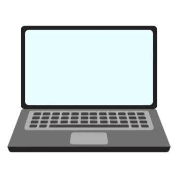 a laptop with a blank screen