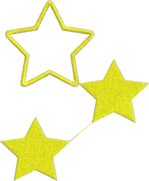 three yellow stars on white background