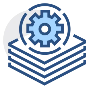 a stack of books with a gear wheel in the middle