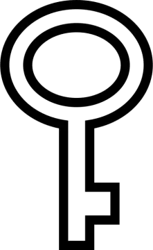 a black and white image of a key