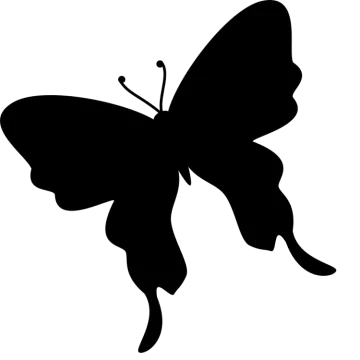 a black and white silhouette of a butterfly