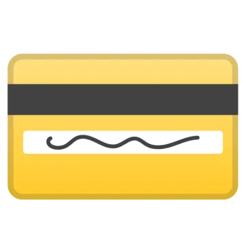 a credit card with a black and white stripe