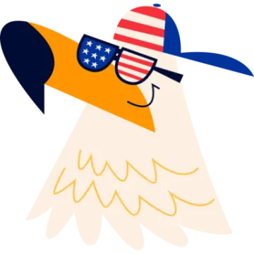 a dog wearing sunglasses and an american flag hat
