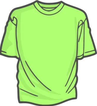 a green t - shirt