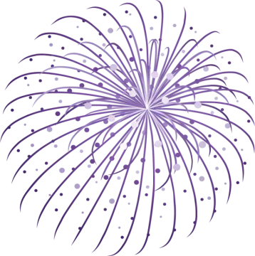 a purple firework on a white background