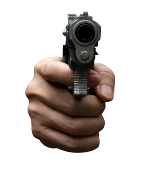 a person holding a gun in their hand