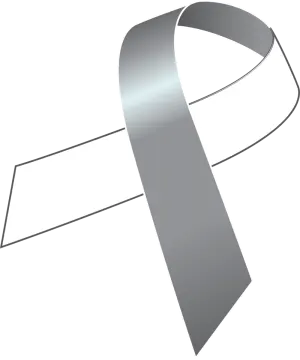 a gray ribbon on a white background