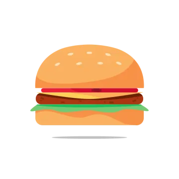 a hamburger on a white background