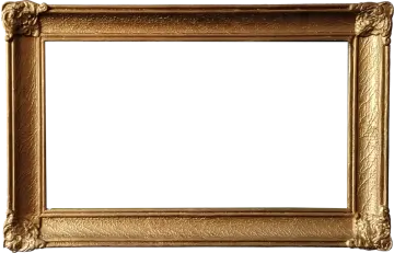 a gold frame on a white background