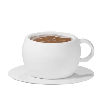 a cup of coffee on a white background