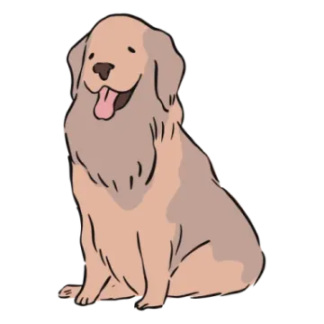 a dog sitting down with its tongue out