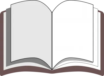 an open book on a white background