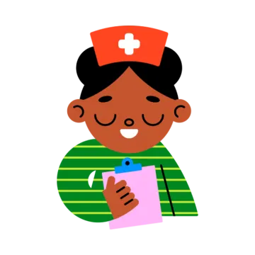 a boy in a green and white striped shirt holding a clipboard