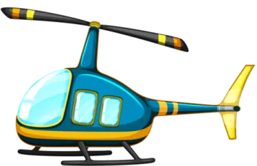 a blue helicopter on a white background