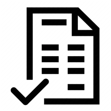 a black and white icon of a document