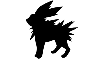 a black and white silhouette of a pokemon