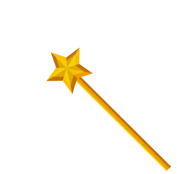 a yellow wand with a star on it