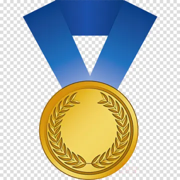a gold medal on a transparent background