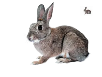 a rabbit and a mouse on a white background