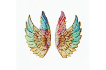 a pair of colorful wings