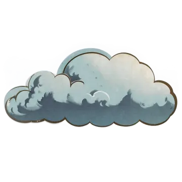 a drawing of clouds on a white background