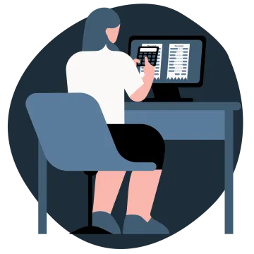 a person sitting in front of a computer