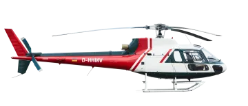 a red and white helicopter on a white background