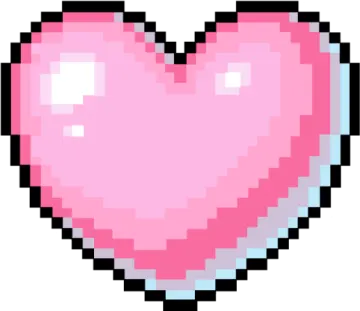 a pixeled pink heart