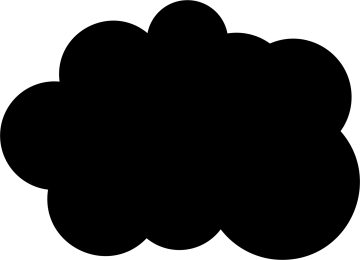a black and white cloud icon