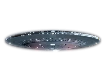an alien spaceship flying in the sky
