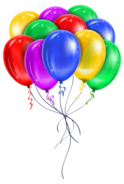 a bunch of balloons on a white background