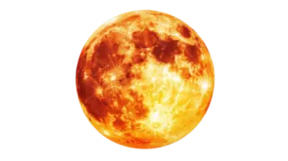 a full moon on a white background