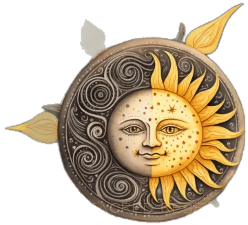 a drawing of a sun with a face on it