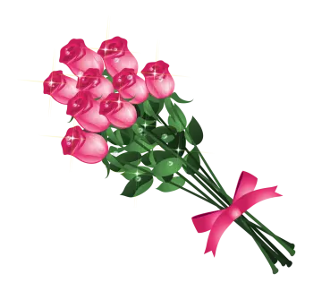 a bunch of pink roses with a bow