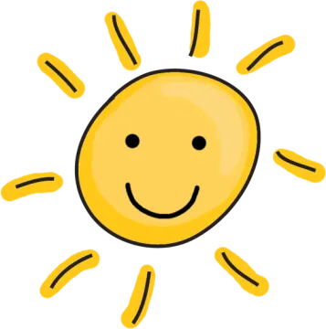 a yellow sun with a smiling face