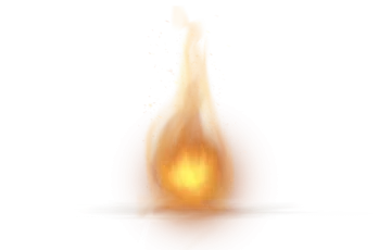 a burning flame on a white background