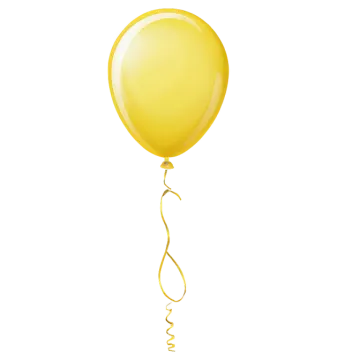 a yellow balloon on a white background