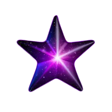 a purple star on a white background