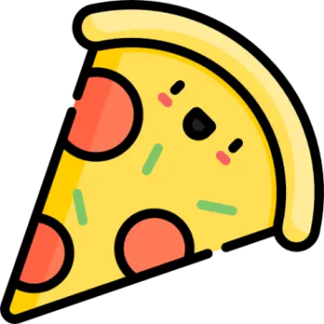 a slice of pizza on a white background