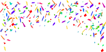 a white background with lots of colorful confe