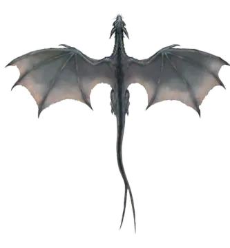 a black dragon flying in the sky