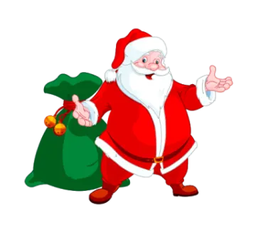 a santa claus carrying a bag of presents