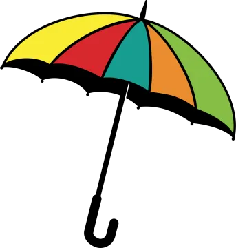 a colorful umbrella on a white background