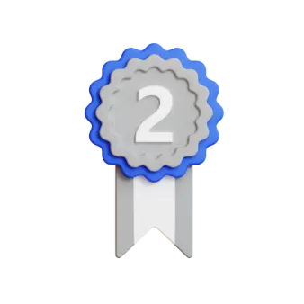 a badge with the number 2 on it