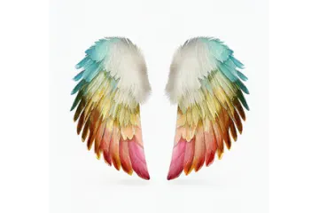 a pair of wings on a white background