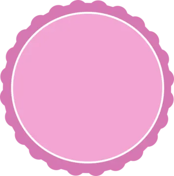a pink circle with a white border