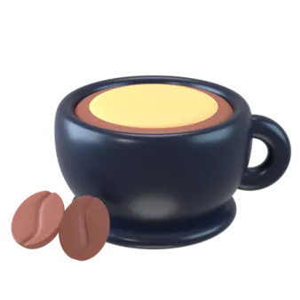a cup of coffee and two chocolates